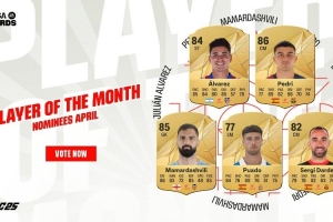 西甲4月最佳候选：佩德里、阿尔瓦雷斯、玛玛达什维利在列